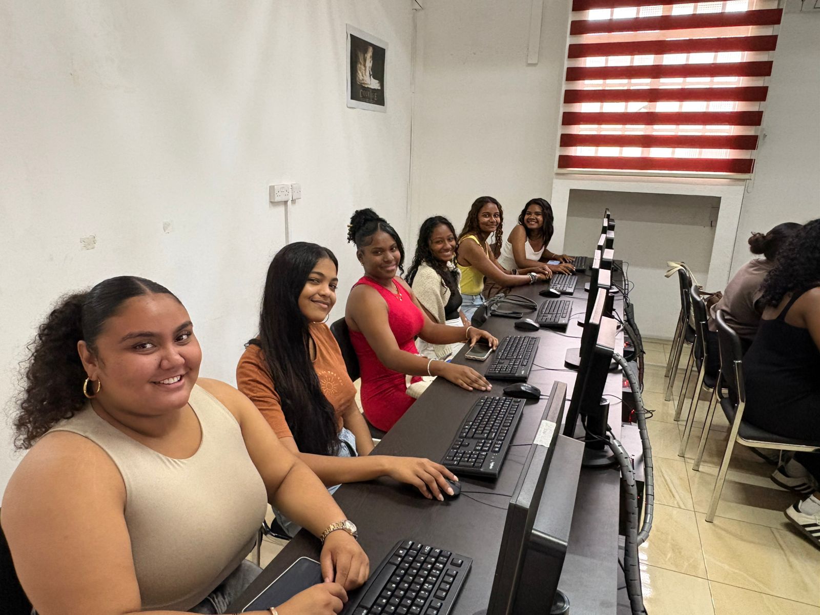 Students at workstations